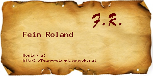 Fein Roland névjegykártya