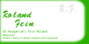 roland fein business card